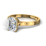 Solitaire Camilla bague diamant naturel Émeraude 1.00 carat or jaune